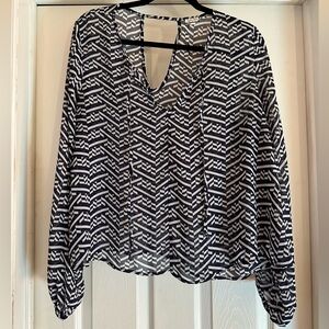 Navy and White Top - XL
